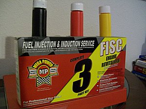 Mega Power FISC. A premium fuel injector, oil delivery system, piston, ring, and valve cleaner in one. Add to gas tank and oil. Optional direct "feeder tool feed" choice for Pro usage.