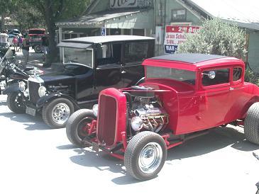 Nice Chop 30's coupe's at Riley's Tavern classic car day.