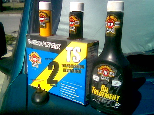 The picture shows Mega Power's DIY Transmission Flush Treatment. Easy to install  Works as you drive  Online orderin.