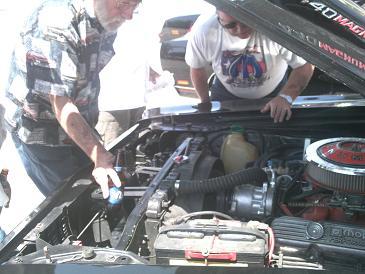 Big engine discussion. Riley's Classic Car Day. Hunter, Texas