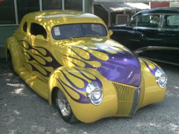 Nice 38 Ford Custom Coupe. Riley's Tavern Classic Car Day. Hunter, Texas