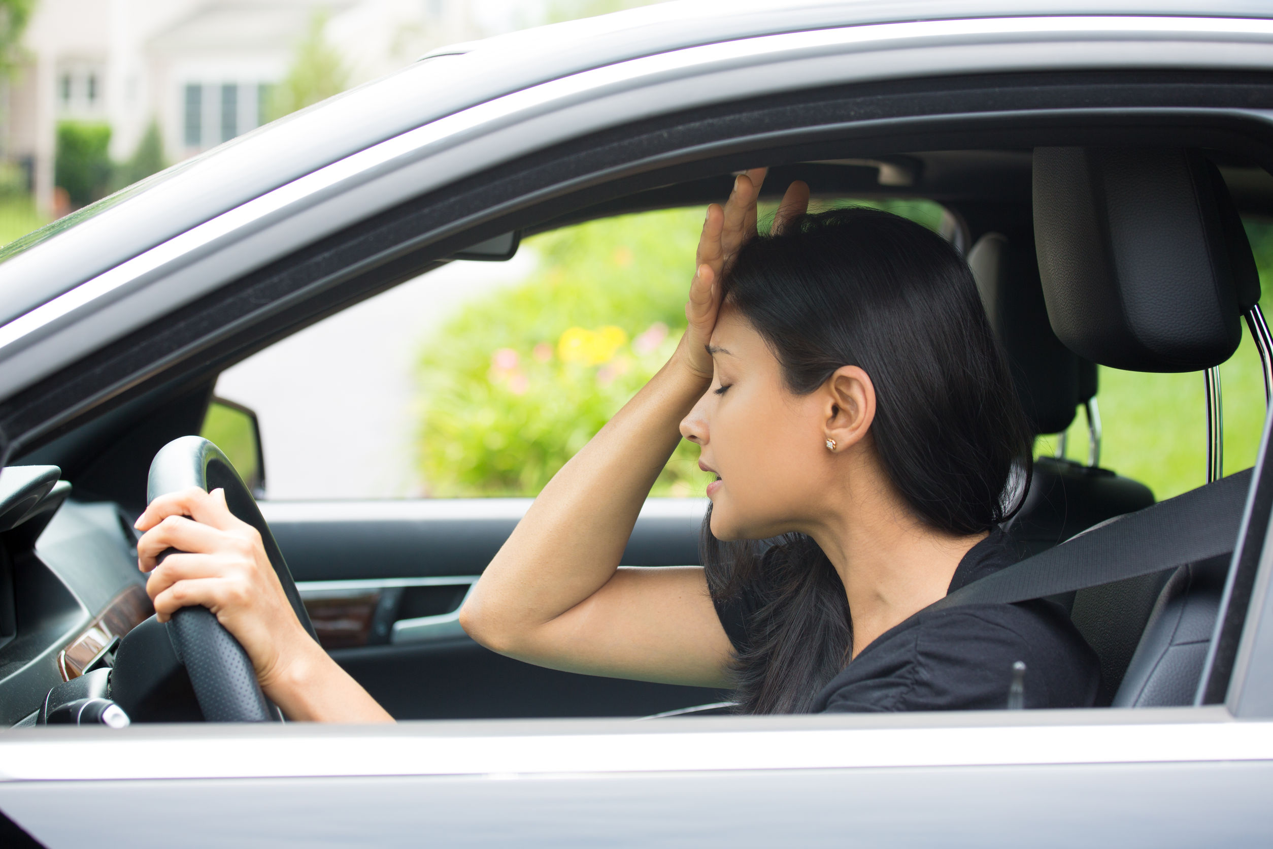 sad girl who ignored car problem